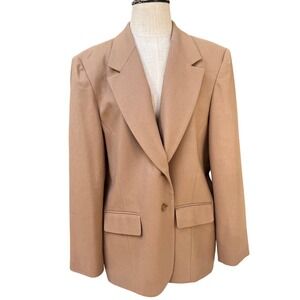 Pendleton Vintage Camel Tan 100% Virgin Wool Blazer Jacket Made in USA Size 18